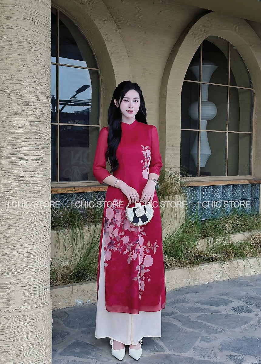 Áo Dài Thảo Tâm Đỏ